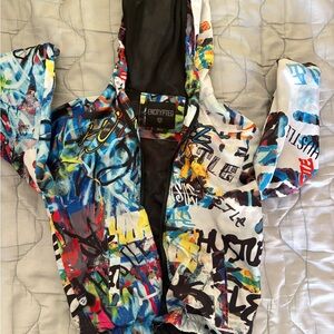 Encrypted Kids Multicolor Graffiti windbreaker Jacket